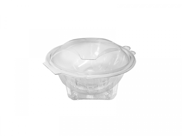 Klappschale Salatschale Rundbecher mit Deckel PET 500 ml (50 Stk.)