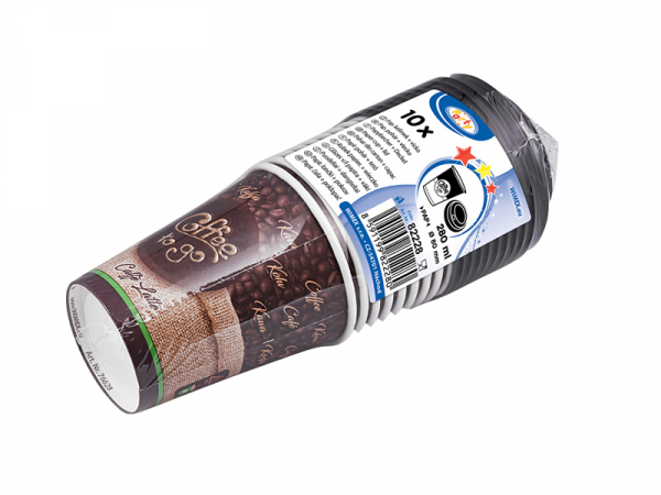 Kaffeebecher Coffee to go Becher + PS Deckel 200 ml 8 oz Cappuccino (10 Stk.)
