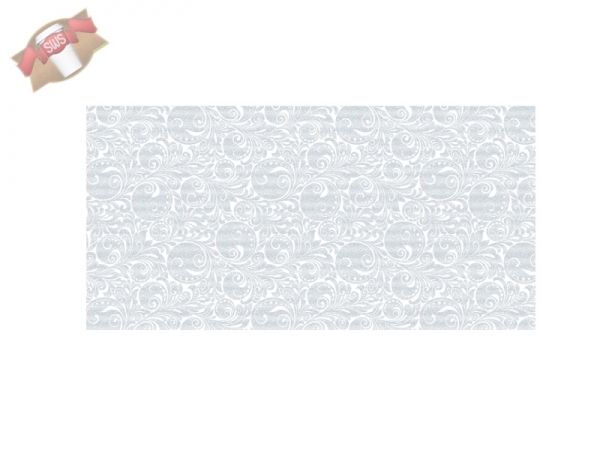 Weihnachten Tischläufer 40 cm breit x 24 lfm. Motiv Jordan silber (4 Rollen)
