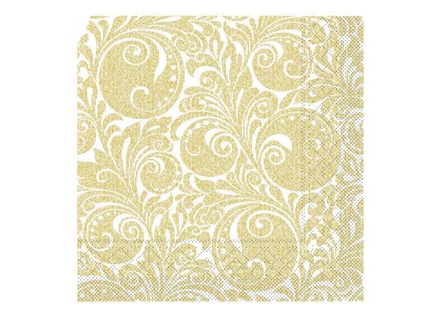 Weihnachts-Serviette 40 x 40cm 1/4 Falz 3lagig Motiv Jordan gold (600 Stk.)