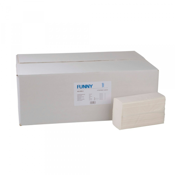 Papierhandtuch 2-lagig, Z, 20,6x24 cm, hochweiß, (3750 Blatt)