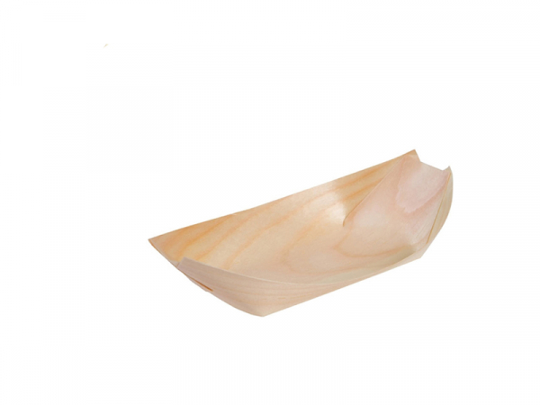 Schiffchenschale | Holz | 165x85 mm | Braun | Fingerfood (100 Stk.)