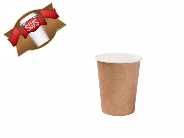 Bio Kaffeebecher PLA 300 ml 12 oz Kraftoptik braun (20x50)