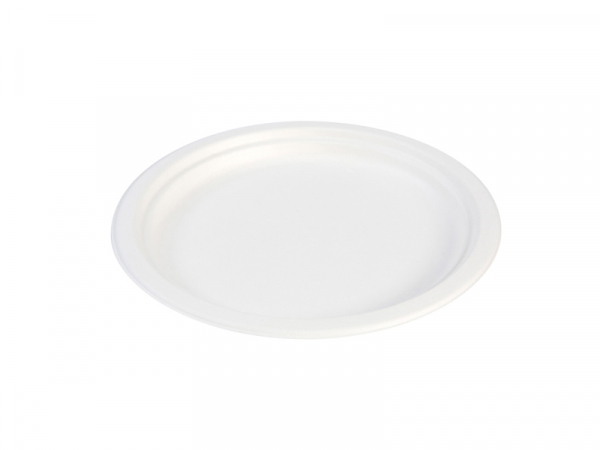 Zuckerrohr Bagasse Teller rund Ø 24 cm (10x50)