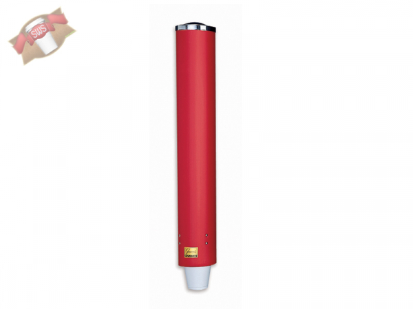 Becherspender für Papier+Plastik Becher mit einem Ø 85-98 mm, rot Wandmontage (1 Stk.)