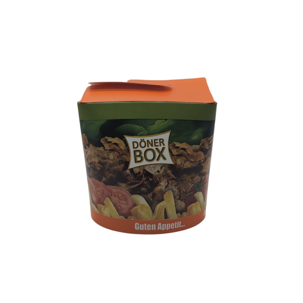 Faltboxen/Dönerboxen | 16oz 500ml | Neutralmotiv Döner Kebab | PAP/PE (50 Stk.)
