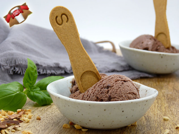 Eislöffel Eisspaten "Spoonie choc" essbar, vegan 7 cm lang (840 Stk.)