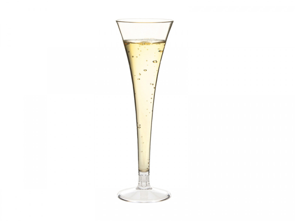 Mehrwegbecher Sekt Sektglas PC 0,1 ltr. Fuss /glasklar (100 Stk.)