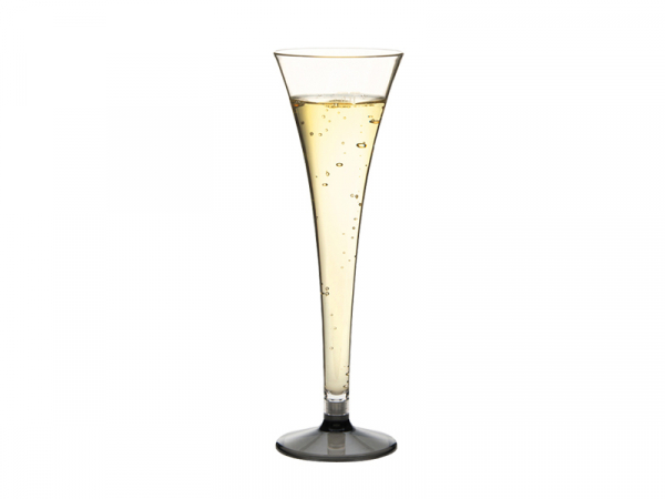 Mehrwegbecher Sekt Sektglas PC 0,1 ltr. Fuss/rauchtopas (100 Stk.)