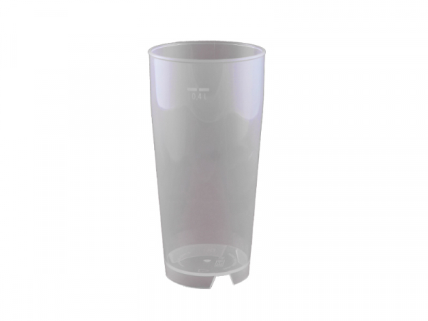 Mehrwegbecher Longdrink 0,4 l transparent PP mit Eichstrich (225 Stk.)