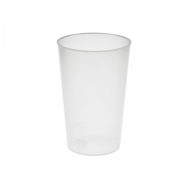 Transparente Trinkbecher Vital 500ml Ø 90x136mm PP - individuellem Druck (50 Stk.)