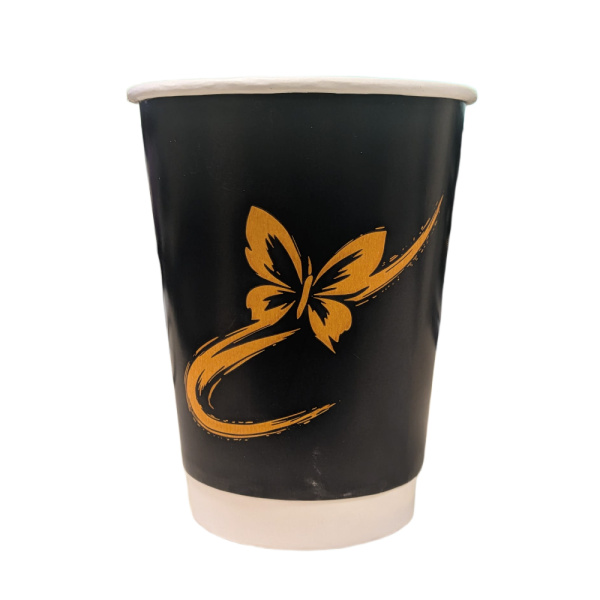 2W Coffee To go Becher New Butterfly 300 ml | Ø90x113mm | doppelwandig (25 Stk.)