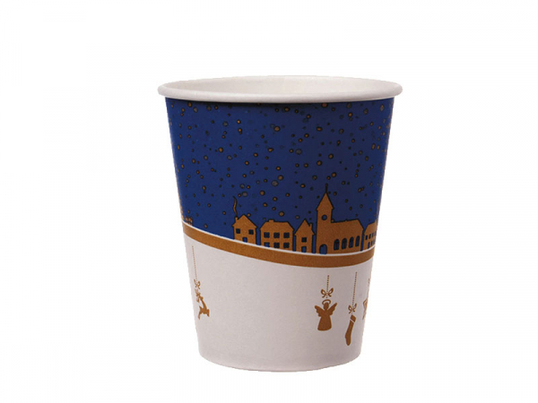 Glühweinbecher Kakaobecher Becher 200 ml Winterlandschaft (75 Stück)