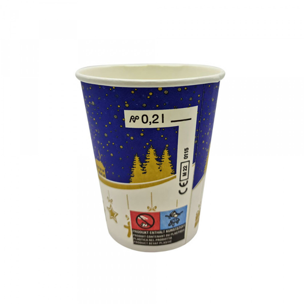 Glühweinbecher Kakaobecher Becher 200 ml Winterlandschaft (75 Stück)