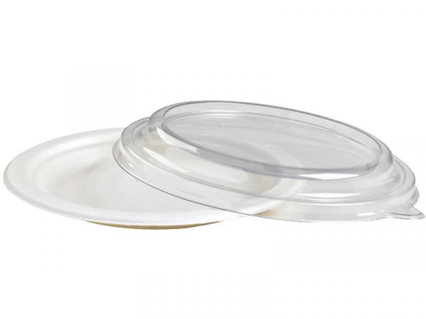 Zuckerrohr Bagasse Teller rund Ø 18 cm Bio weiß (1000 Stk.)