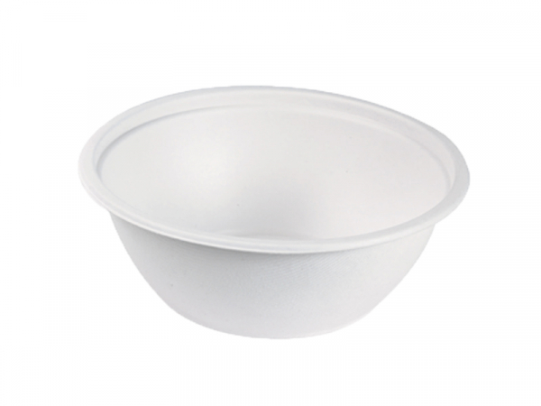 Zuckerrohr Bagasse Schale Teller rund 2400 ml Ø 242 mm Bio weiß (100 Stk.)