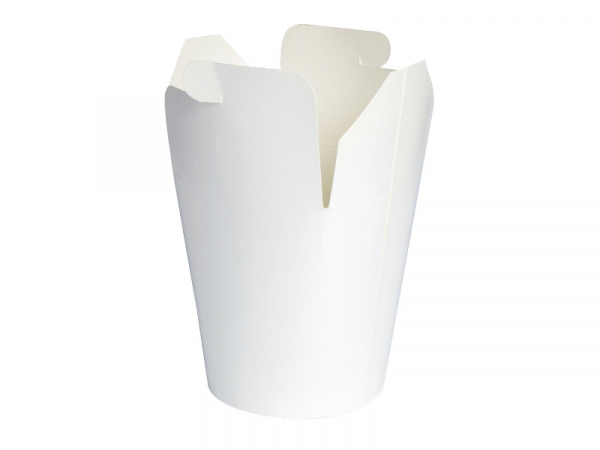 Bio-Faltbox Pommes Dönerbox Asiabox Nudelbox Ø 95 H 110 mm weiß (500 Stk.)