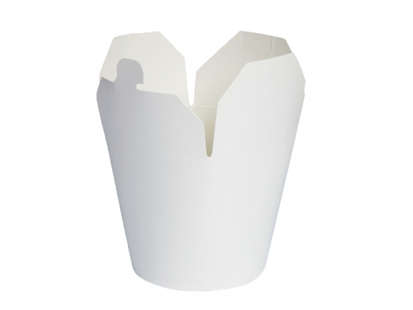 Bio-Faltbox Pommes Dönerbox Asiabox Nudelbox Ø 95 H 120 mm weiß (500 Stk.)
