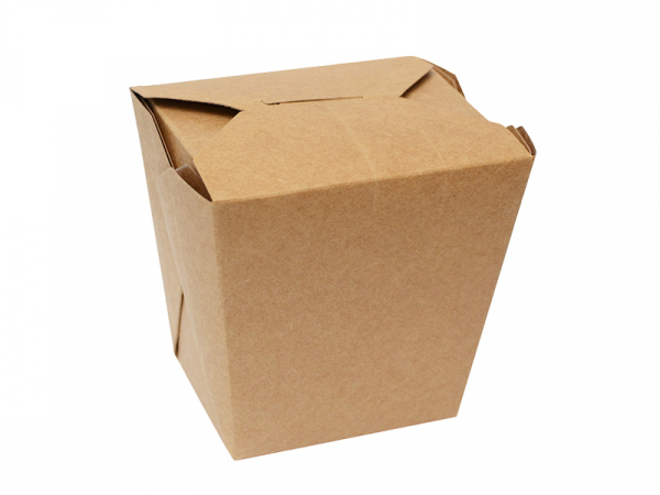 Bio-Faltbox Pommes Döner Asiabox Nudelbox 102x90x101 mm braun (500 Stk.)