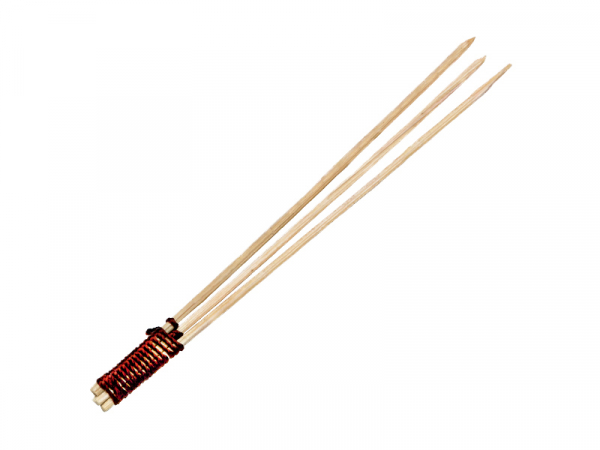 Bio-Bambus 3-fach Spieße Schaschlikspieße oben gewickelt 80 mm (2000 Stk.)