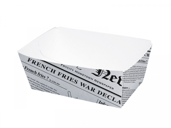 Bio-Schalen Pommesschalen Kartonschale Newsdesign 90x55x40 mm (1000 Stk.)