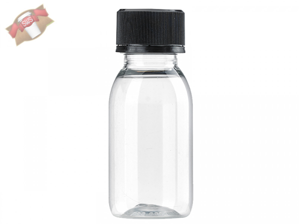 Mini Runde PET-Trinkflaschen mit schwarzfarbener Kappe X160PCS (160 Stk.)