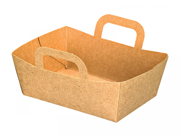 Bio Mini-Schale aus Karton mit Henkeln 95x70x35mm (500 Stück)