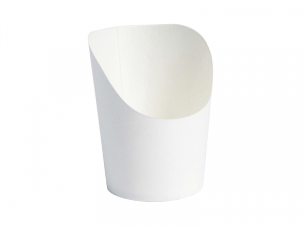 Bio Pommesschütte Wrap-Becher weiß, Ø 50mm 79mm ( 500 Stück )