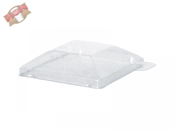 PET-Deckel quadratisch für Plastikteller 65x65 mm (200 Stk.)