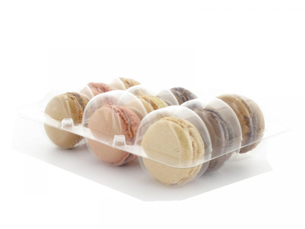 Plastik Einsätz für 9 Macarons transparent 160x110x20 mm (150 Stk.)