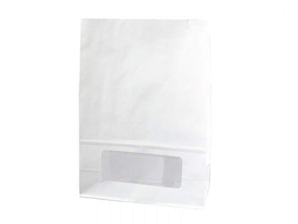 Bio Sandwichtüte Papiertasche weiß Sichtfenster 150x75x220 mm (500 Stk.)