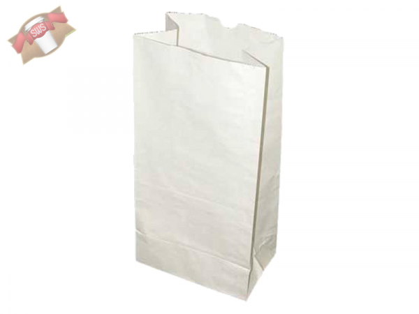 Bio Papiertüte Papierbeutel recycelt weiß 180x110x350 mm (500 Stk.)