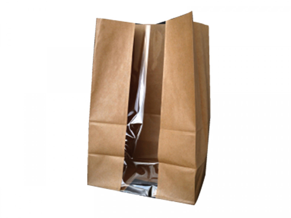 Bio Sandwichtüte Papiertasche braun Sichtfenster 225x120x375 mm (500 Stk.)