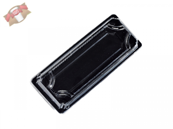 Sushi Schachteln schwarz mit transparentem Deckel 225x95x40mm (200 Stück)
