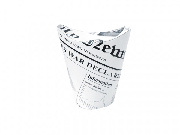 Kartonbecher verschließbar "Newspaper Design" Ø60mm H119mm Bio (1000 Stk.)
