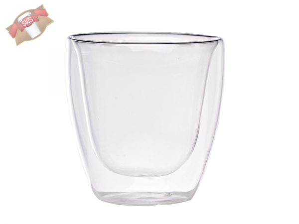 Bio Doppelwändiges Glas "Borsilikatglas" Ø 65mm H70mm 80ml (48 Stück)