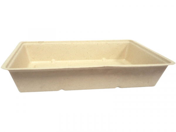 Schale Snacktray Snackschale aus Bagasse braun 203x140x36 mm (600 Stk.)