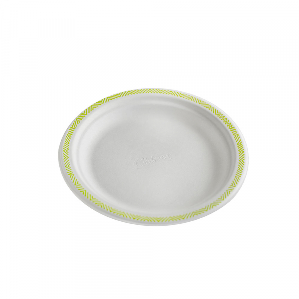 Grillteller rund | Papierfaser | Ø 17 cm | Bedruckter Rand (175 Stk.)