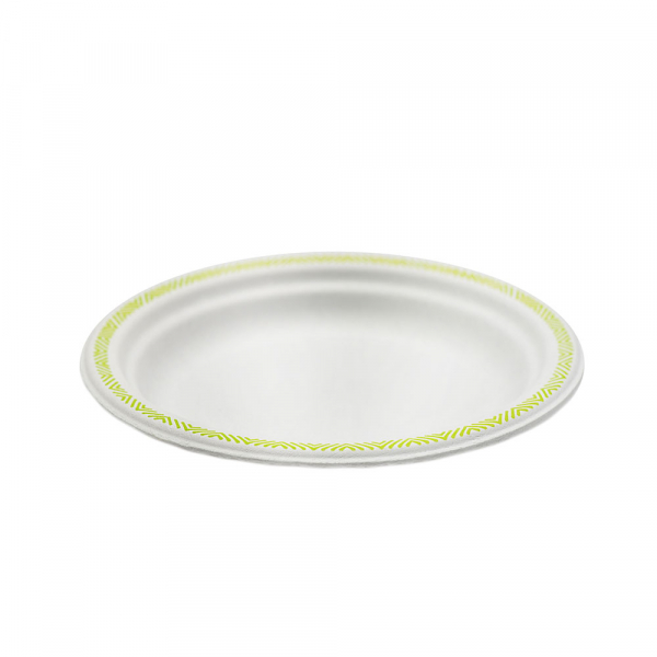 Grillteller rund | Papierfaser | Ø 17 cm | Bedruckter Rand (175 Stk.)