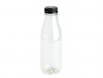 RPET Flaschen Trinkflasche Schraubverschluss 500 ml mit schwarzem Deckel (120 Stk.)