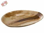 Palmblatt Bio-Teller Schale 19x12x2,5 cm ovale Ei-Form braun (100 Stk.)
